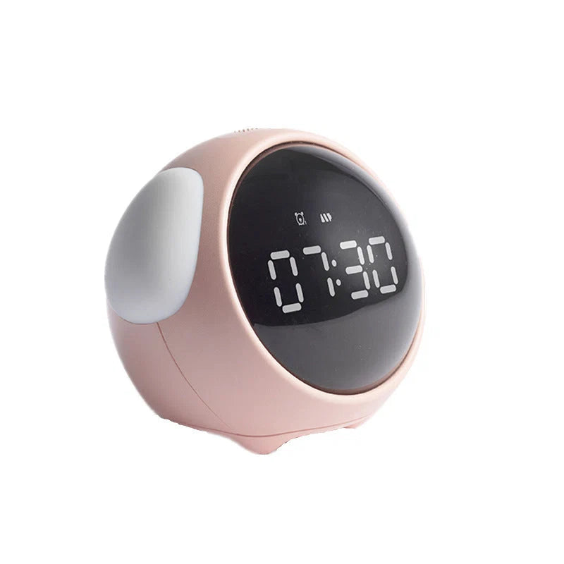 Alarm Clock Pixel Display Temperature & Voice-Activated Night Light