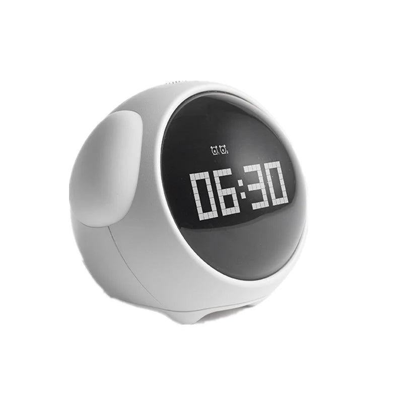 Alarm Clock Pixel Display Temperature & Voice-Activated Night Light