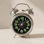 Alarm Clock Retro Twin-Bell Extra Loud Silent Quartz