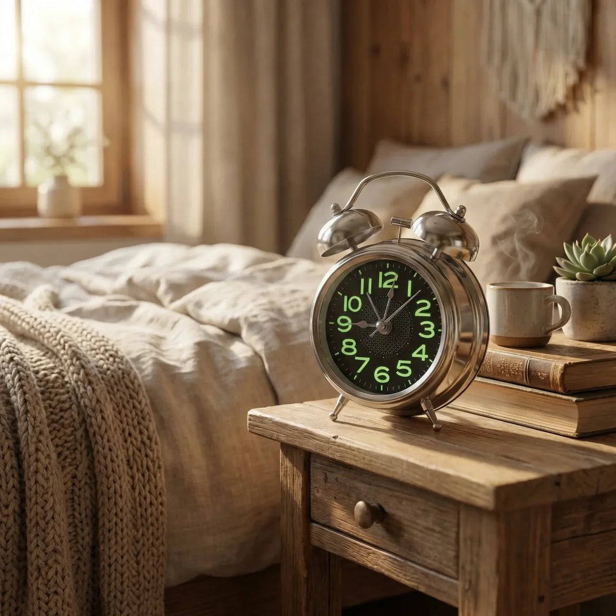 Alarm Clock Retro Twin-Bell Extra Loud Silent Quartz