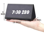 Alarm Clock Wood Finish Voice Control Temperature Display
