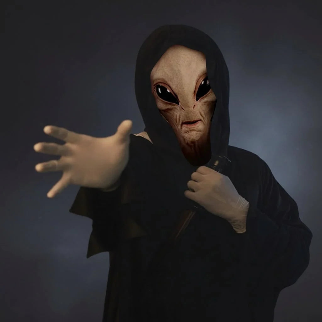 Alien Mask Full-Head Latex Realistic Wrinkled Skin