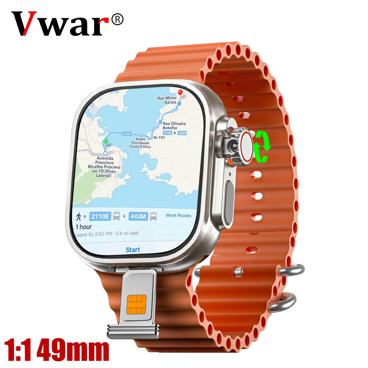 Android Smartwatch 4G Nano SIM AMOLED Display