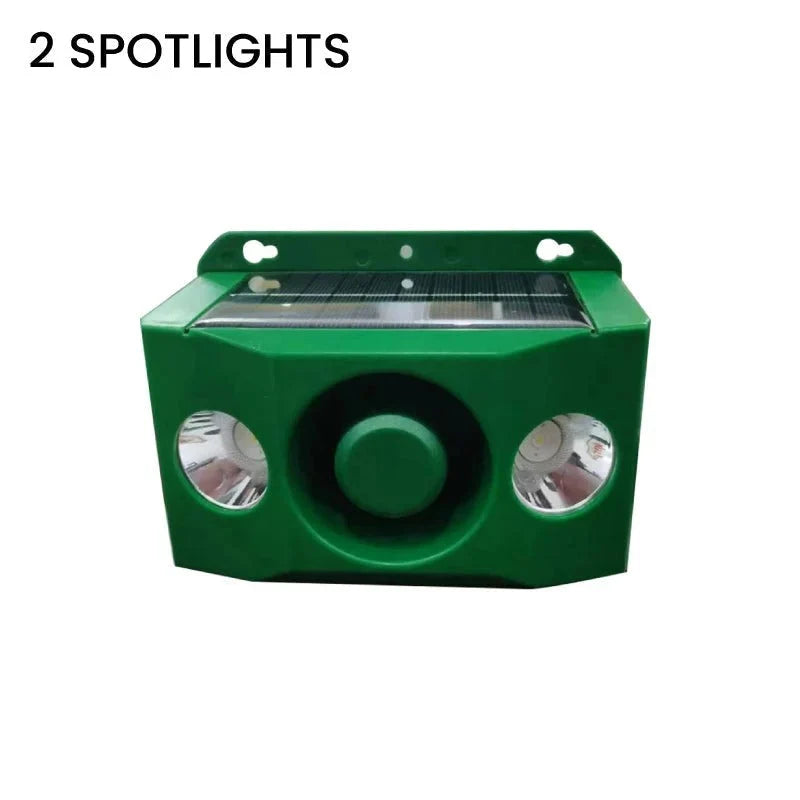 Animal Deterrent Light Solar-Powered Dual Flashing Spotlights & Alarm
