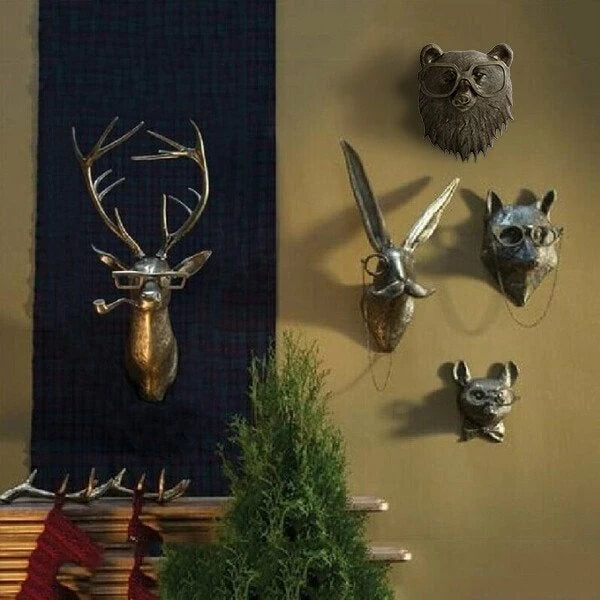 Animal Head Wall Decor Hand-Painted UV-Resistant & Lightweight