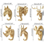 Animal Head Wall Hook Cast Iron Mounting Hardware Included