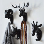 Animal Head Wall Hook Cast Iron Mounting Hardware Included