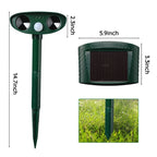 Animal Repeller Solar-Powered Ultrasonic Motion-Activated 9m Range
