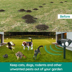 Animal Repeller Solar-Powered Ultrasonic Motion-Activated 9m Range