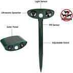 Animal Repeller Solar-Powered Ultrasonic Motion-Activated 9m Range