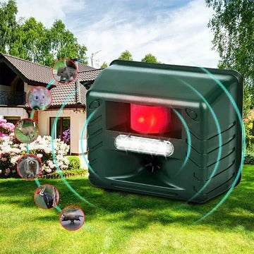 Animal Repeller Ultrasonic Motion-Activated Solar-Powered