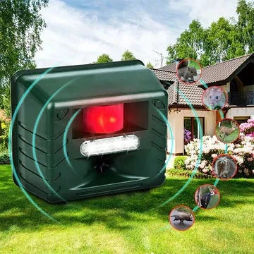 Animal Repeller Ultrasonic Motion-Activated Solar-Powered
