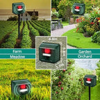 Animal Repeller Ultrasonic Motion-Activated Solar-Powered
