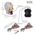 Animated Zombie Prop Motion-Activated Glowing Eyes Weather-Resistant Stakes