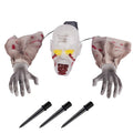 Animated Zombie Prop Motion-Activated Glowing Eyes Weather-Resistant Stakes