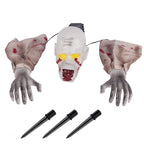 Animated Zombie Prop Motion-Activated Glowing Eyes Weather-Resistant Stakes