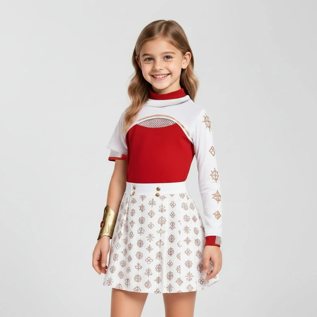 Anime Costume Set Polyester Pleated Skirt & Wig Included
