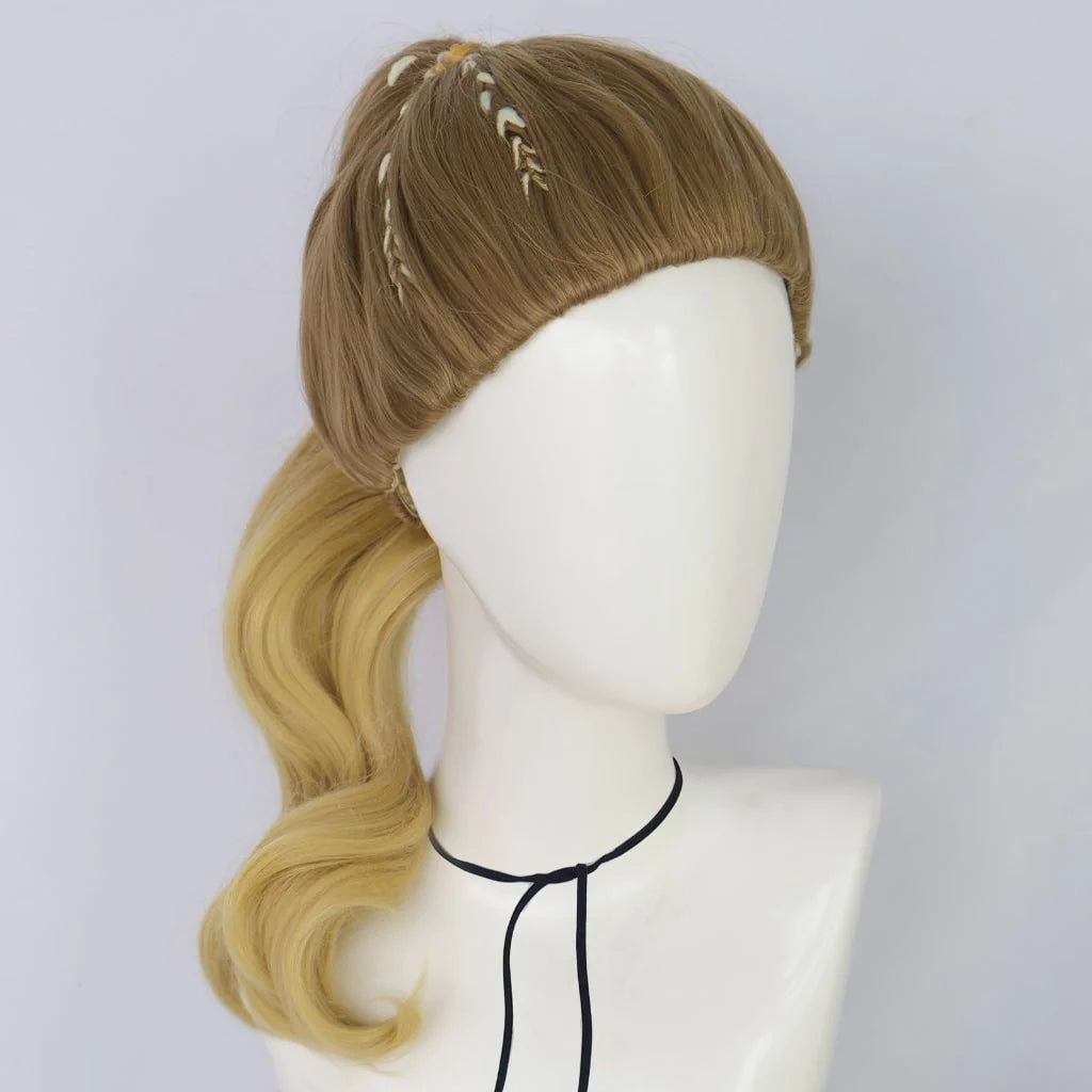 Anime Costume Set Polyester Pleated Skirt & Wig Included