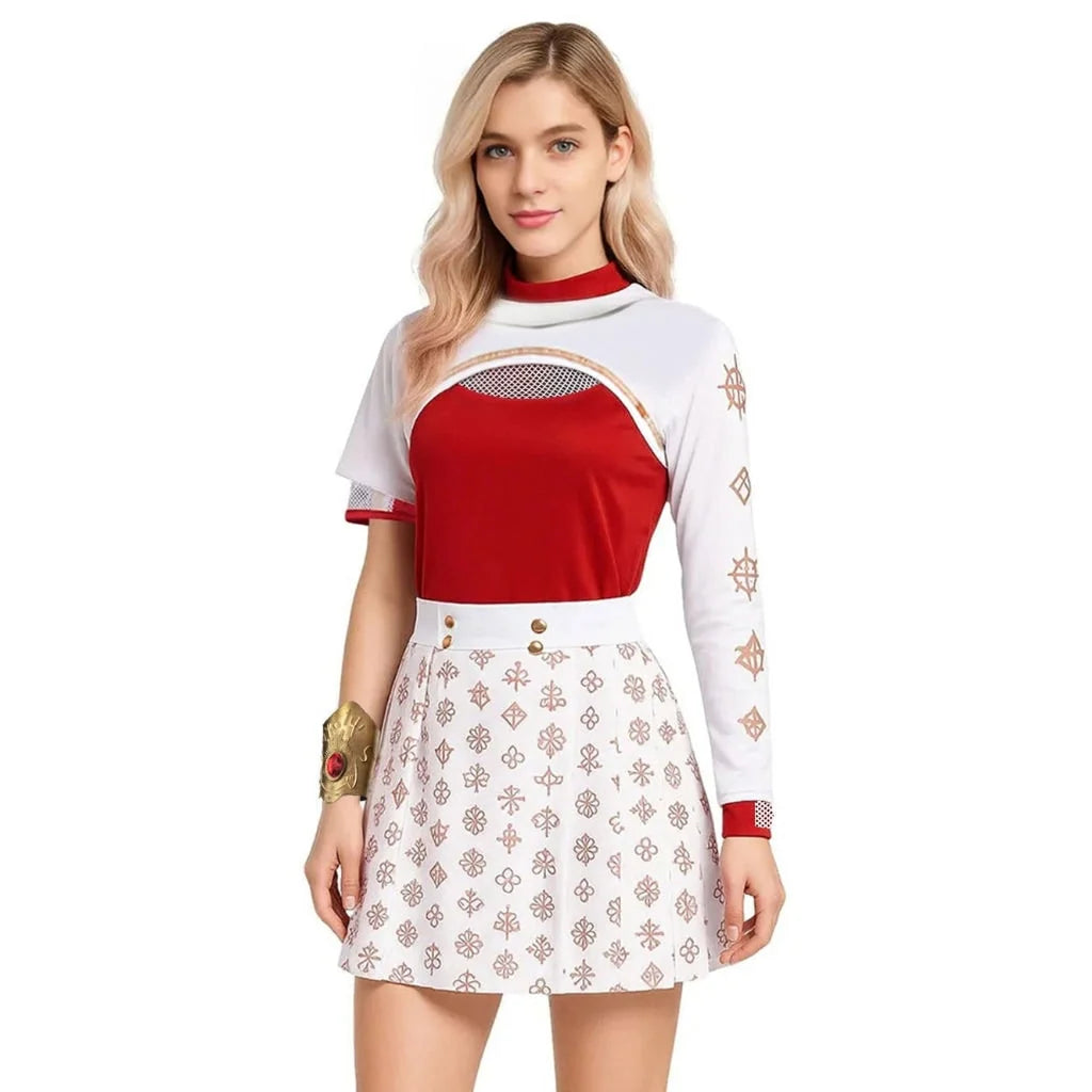 Anime Costume Set Polyester Pleated Skirt & Wig Included
