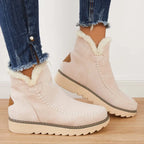 Ankle Boots Insulated Slip-On Elastic Laces Textured Grip Sole