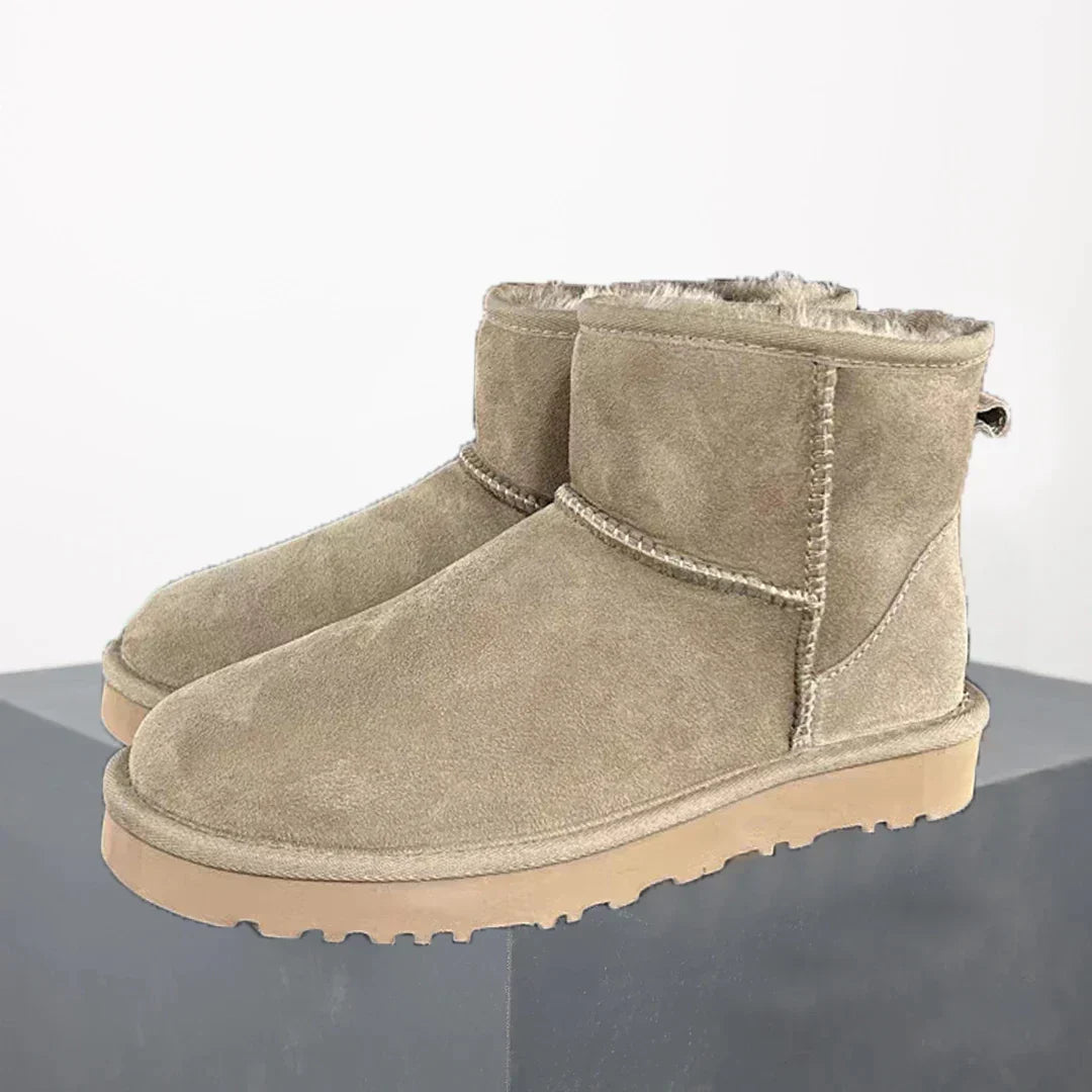Ankle Boots Sheepskin Lined Suede Mini Platform