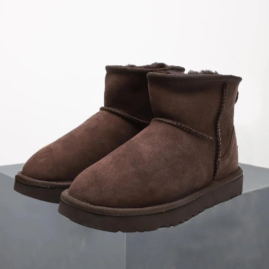Ankle Boots Sheepskin Lined Suede Mini Platform
