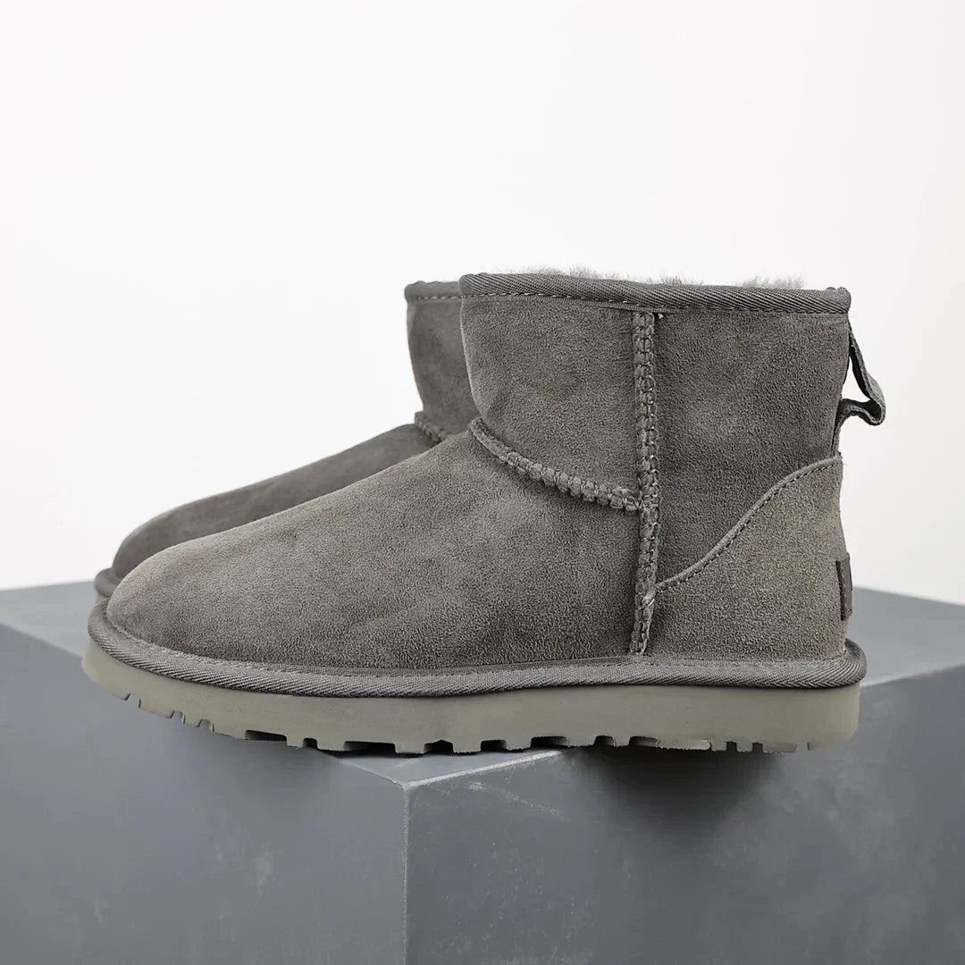 Ankle Boots Sheepskin Lined Suede Mini Platform