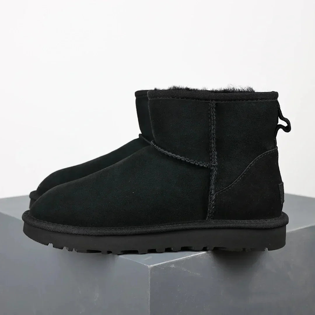 Ankle Boots Sheepskin Lined Suede Mini Platform