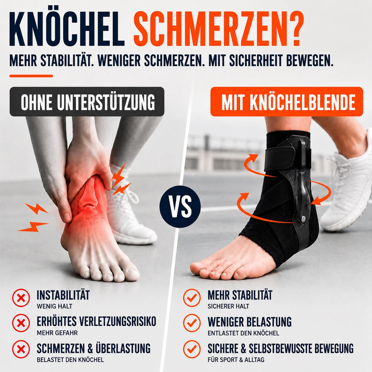 Ankle Brace Adjustable Compression Lateral Support Breathable