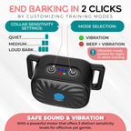 Anti-Bark Collar Vibration Training IPX7 Waterproof Adjustable Strap