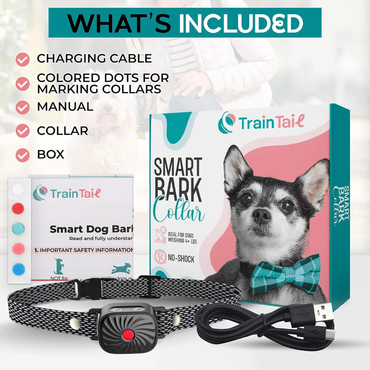 Anti-Bark Collar Vibration Training IPX7 Waterproof Adjustable Strap