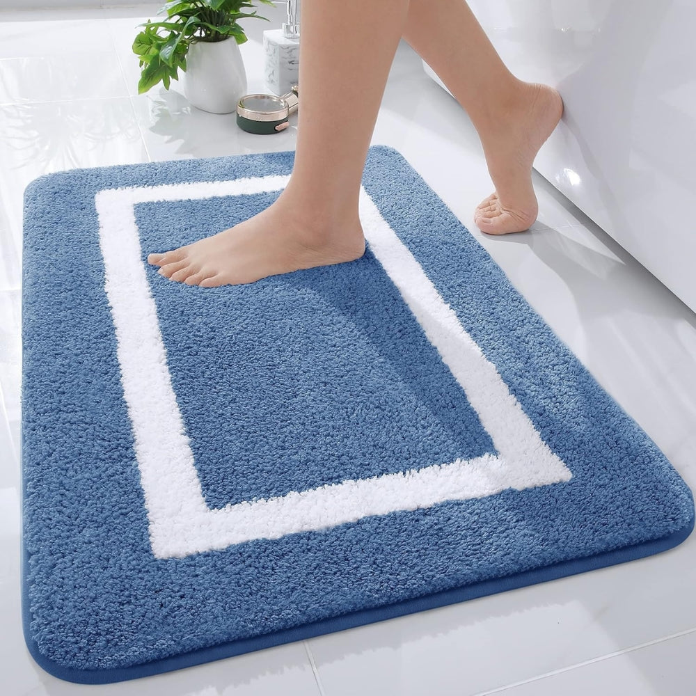 Anti-Slip Microfiber Plush Bath Mat (Machine Washable)