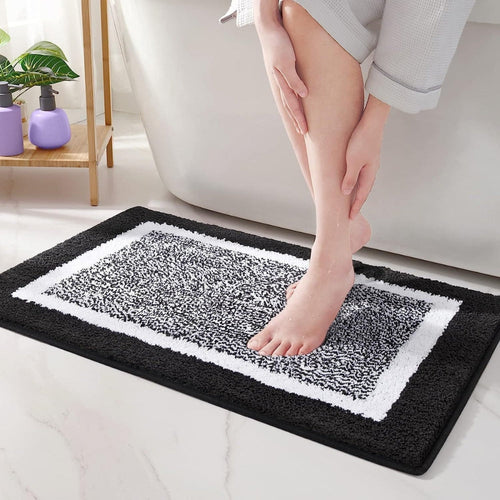 Anti-Slip Microfiber Plush Bath Mat (Machine Washable)