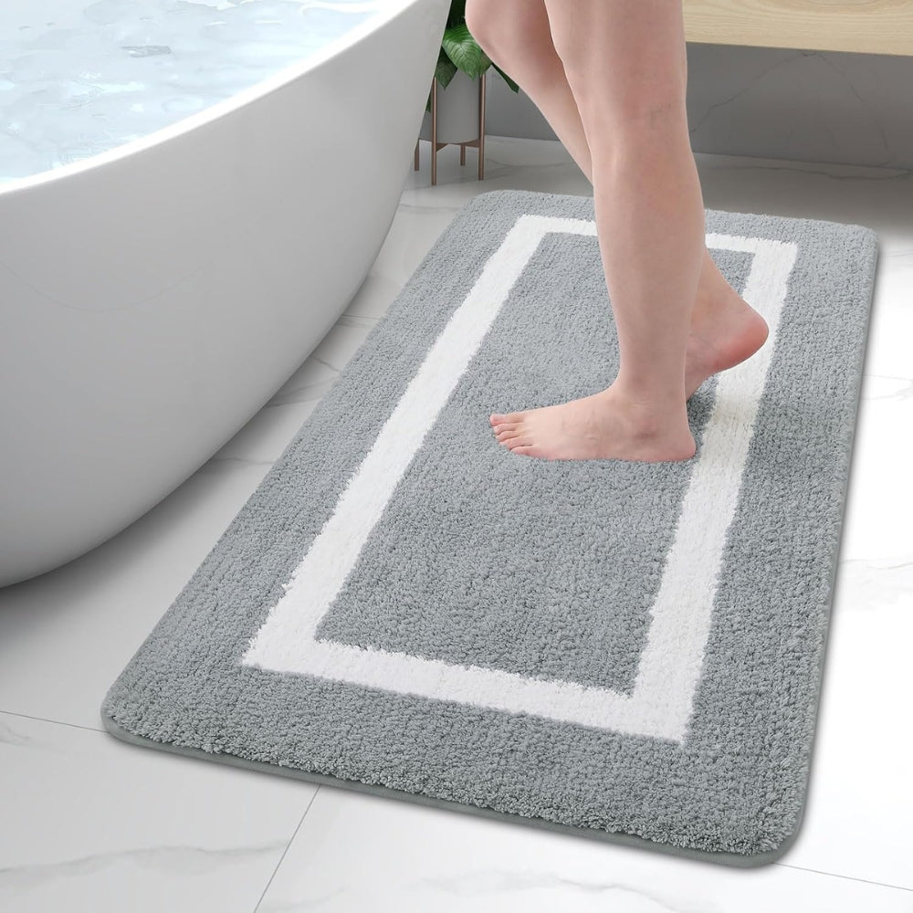 Anti-Slip Microfiber Plush Bath Mat (Machine Washable)