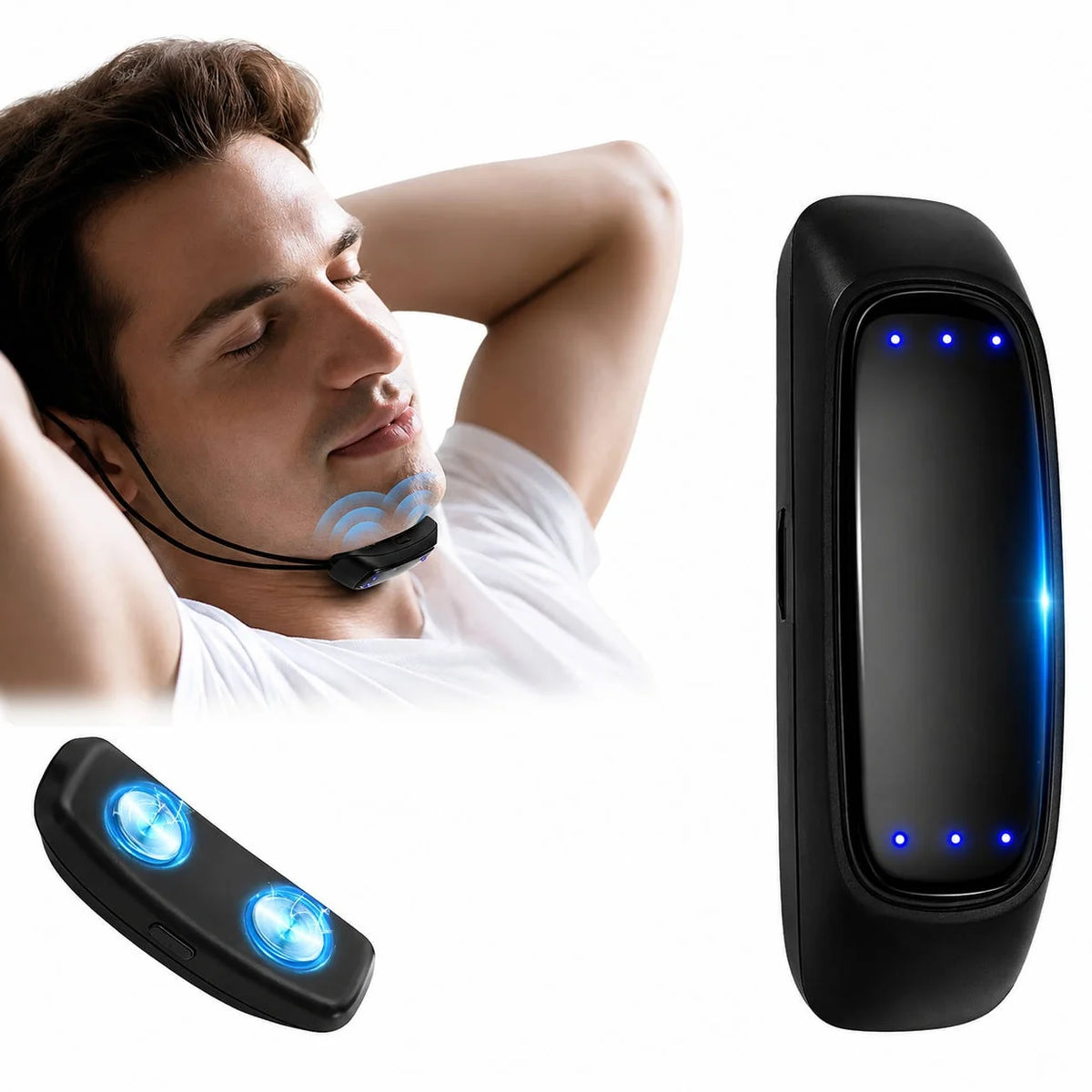 Anti-Snore Chin Strap Sensor 6-Level Vibration Adjustable Fit