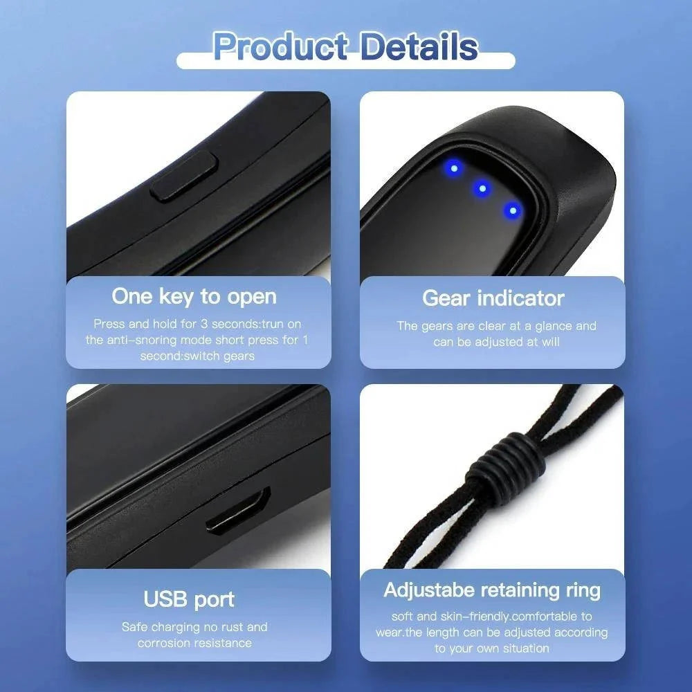 Anti-Snore Chin Strap Sensor 6-Level Vibration Adjustable Fit