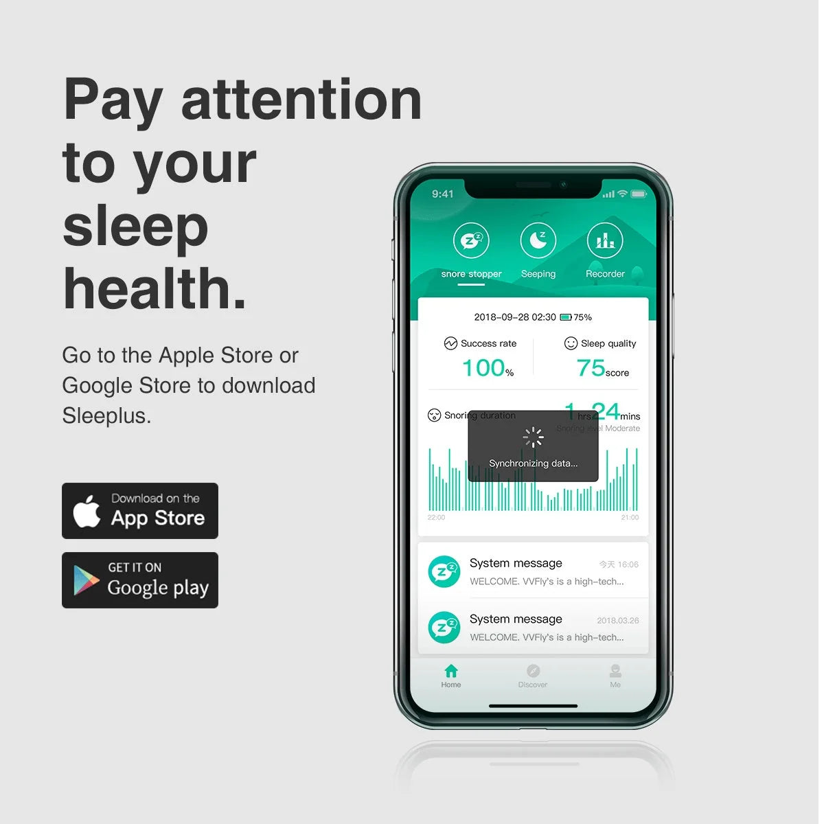 Anti-Snoring Device Bone Conduction App Tracking 24-Hour Battery