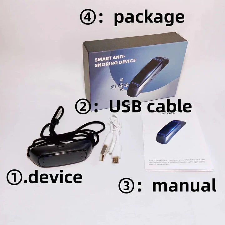 Anti-Snoring Device EMS Pulse Adjustable Intensity USB Rechargeable