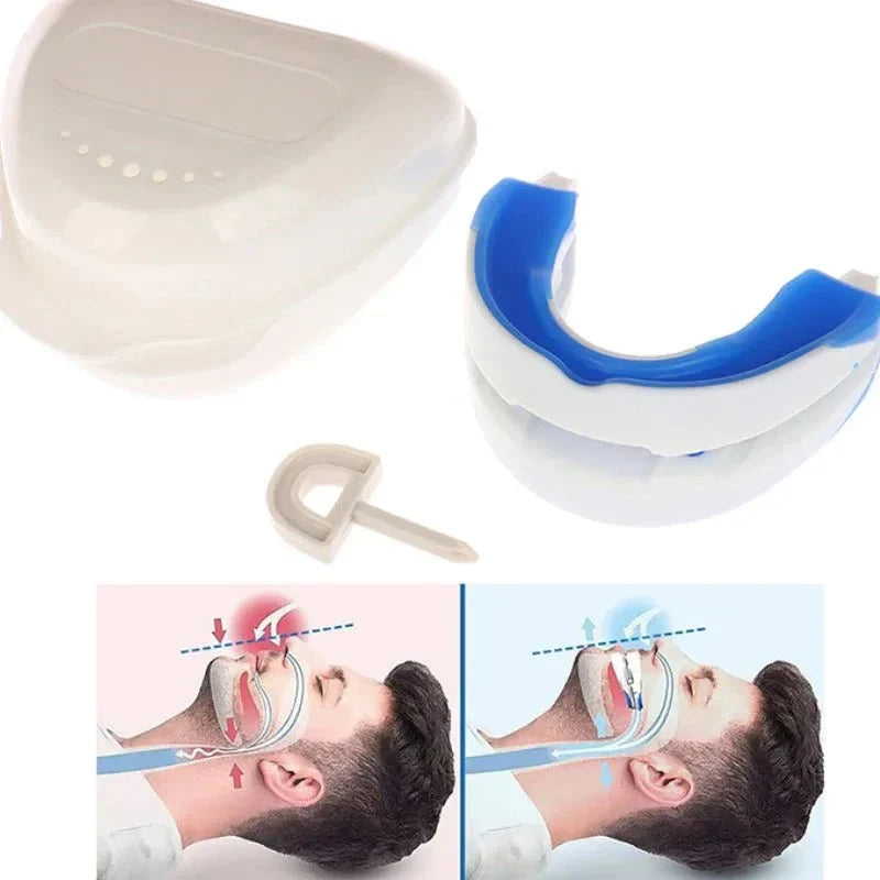 Anti-Snoring Mouthpiece Adjustable Jaw Positioner Food-Grade Silicone Includes Case