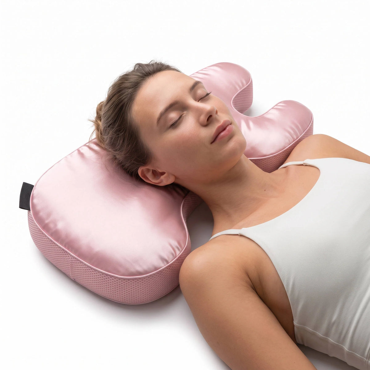 Anti-Wrinkle Pillow U-Shape Memory Foam Satin & Bamboo Case