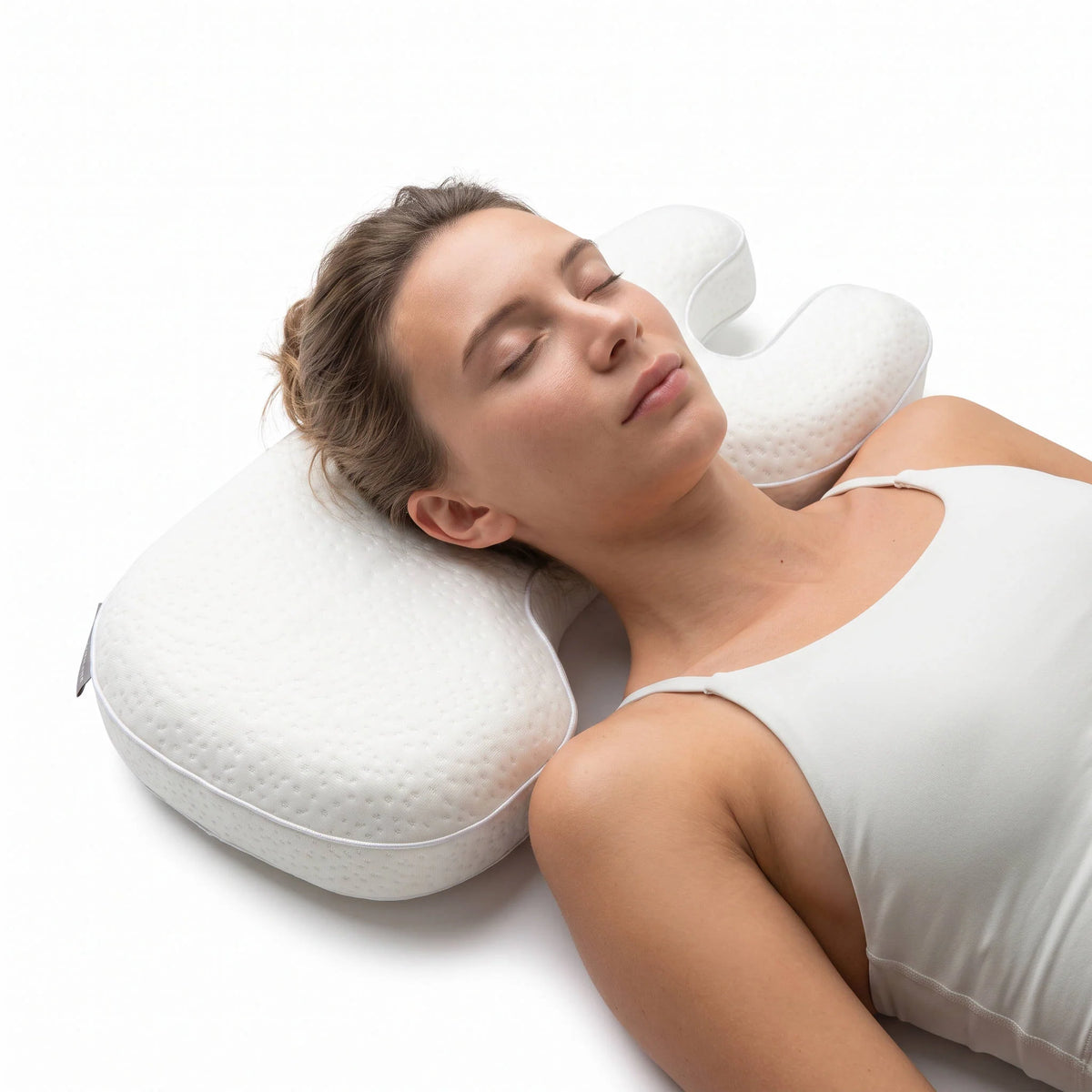 Anti-Wrinkle Pillow U-Shape Memory Foam Satin & Bamboo Case