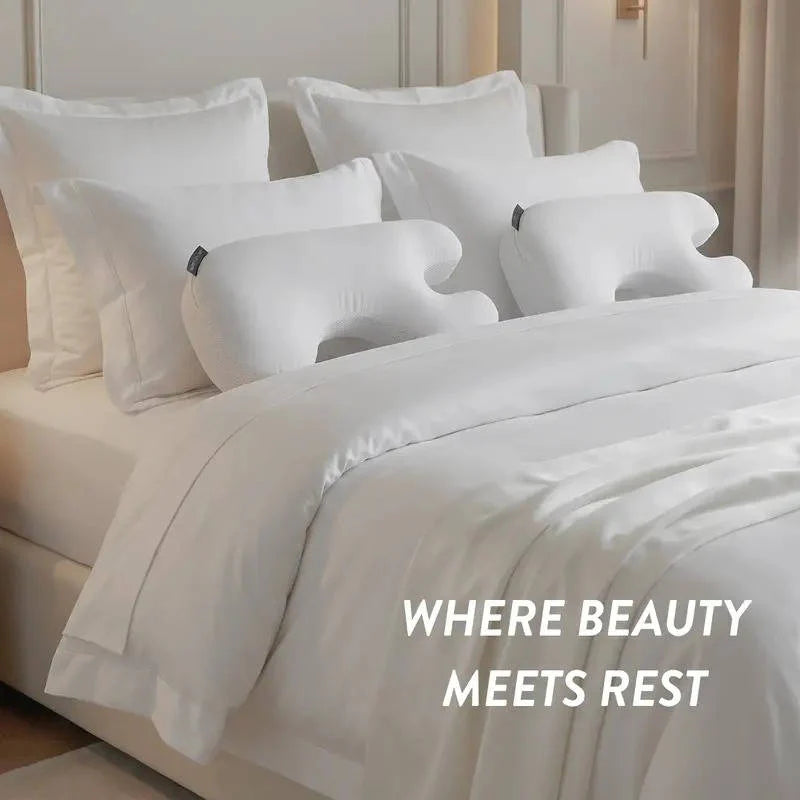 Anti-Wrinkle Pillow U-Shape Memory Foam Satin & Bamboo Case