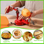 Apple Peeler Corer & Slicer Stainless Steel Blade Suction Cup