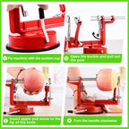 Apple Peeler Corer & Slicer Stainless Steel Blade Suction Cup