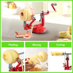 Apple Peeler Corer & Slicer Stainless Steel Blade Suction Cup