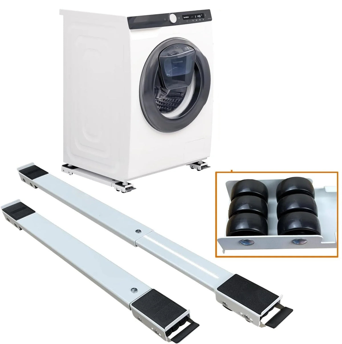 Appliance Roller Set Adjustable Metal Frame & Dual Brakes