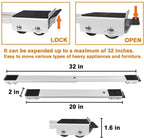 Appliance Roller Set Adjustable Metal Frame & Dual Brakes