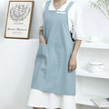 Apron Cross-Back Breathable Cotton Two Front Pockets