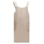 Apron Cross-Back Cotton-Linen Deep Pockets