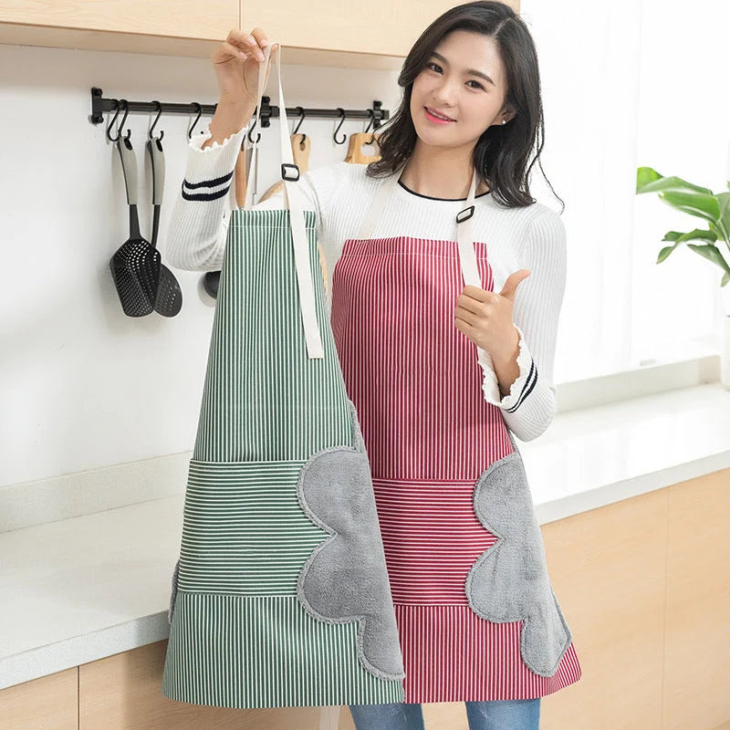 Apron Waterproof Oil-Resistant Large Pocket & Dual-Sided Towel